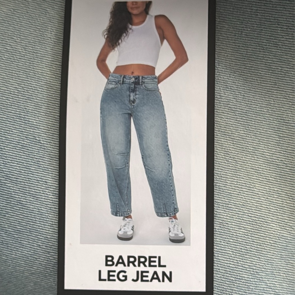 BCBGeneration Light Wash Barrel Denim Pants